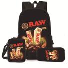Conjunto de mochilas Raws Anime School, 3 peças com bolsa de ombro para crianças