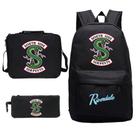 Conjunto de mochilas Riverdales estampado em anime com lancheira e bolsa de lápis Conjunto de mochilas Riverdales estampado em anime com lancheira e bolsa de lápis