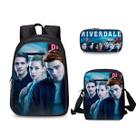 Conjunto de mochilas Riverdales School, 3 peças com bolsa de ombro e estojo para canetas Conjunto de mochilas Riverdales School, 3 peças com bolsa de ombro e estojo para canetas