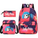 Conjunto de mochilas Sallys Faces Anime School, 3 peças com bolsa de ombro