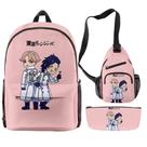 Conjunto de mochilas Tokyo Pink Anime com impressão 3D para crianças, 3 unidades