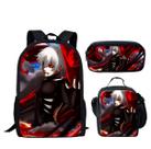 Conjunto de mochilas Tokyos Ghouls Anime, 3 peças para mochila escolar infantil