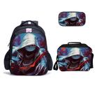 Conjunto de mochilas Undertale Sans Anime de 16 polegadas com lancheira e bolsa de lápis