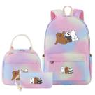 Conjunto de mochilas Wes Bares Bears Anime para crianças e escolas, 3 unidades