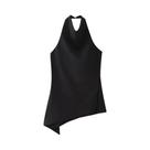Conjunto De Moda Chic Feminino Com Top Assimétrico Plissado E Calças Retas