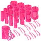 Conjunto de modeladores de cabelo Magnetic Rollers WILLBOND 65 peças rosa Conjunto de modeladores de cabelo Magnetic Rollers WILLBOND 65 peças rosa