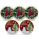 Conjunto de moedas Challenge Santa Merry Christmas, 5 unidades com estojo