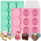Conjunto de moldes Cake Puck HUAKENER, pacote com 3, 2 raspadores de silicone
