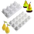 Conjunto de moldes de bolo de mousse de silicone 3D em forma de pêra, 2 peças