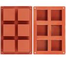 Conjunto de moldes de bolo quadrados de silicone de 2 peças para mousse e sobremesas.