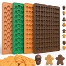 Conjunto de moldes de silicone de 4 peças para mini biscoitos e guloseimas de chocolate