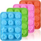 Conjunto de moldes de silicone de 4 peças para muffins, pudim e sabonete