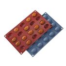 Conjunto de moldes de silicone para bolo Madeleine - moldes vermelhos e azuis de 2 peças