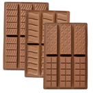 Conjunto de moldes de silicone para chocolate de 3 peças - retangular, quadrado, W