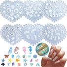 Conjunto de moldes de unhas HOIEPJAP 6 peças de silicone 3D Ocean Art