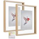Conjunto de molduras flutuantes MUYE Double Glass Rustic 11x14 (pacote com 2)