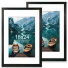 Conjunto de molduras Hongkee Rustic Black Wood 16x24cm com acrílico