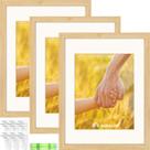 Conjunto de molduras para fotos AURALYN Wood 30,5 x 40,6 cm com tapete, pacote com 3