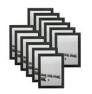 Conjunto de molduras para fotos com acabamento em madeira preta de 12 x 6 polegadas