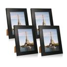 Conjunto de molduras para fotos iRahmen Black Wooden 5x7 polegadas com vidro (4 unidades)