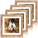 Conjunto de molduras para fotos iRahmen Rustic Brown 10x10cm com vidro real