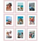 Conjunto de molduras para fotos Vittanly 8x10 rosa para parede e mesa, 9 unidades
