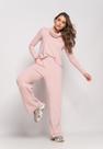 Conjunto De Moletinho Com Blusa Golão E Calça Wide Leg Rosa Salvatore