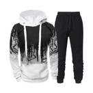 Conjunto De Moletom Camuflado Masculino Outono Inverno Com Capuz E Calças 3D Para Esportes E Corrida