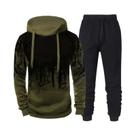 Conjunto De Moletom Camuflado Masculino Outono Inverno Com Capuz E Calças Para Esportes E Corrida Conjunto De Moletom Camuflado Masculino Outono Inverno Com Capuz E Calças Para Esportes E Corrida