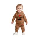 Conjunto De Moletom Com Capuz De Manga Longa E Calças Esportivas Para Bebê Menino Recém-Nascido Com
