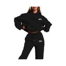Conjunto De Moletom Com Capuz Monocromático Feminino De Alta Qualidade, Casual, Em Duas Peças