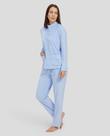 Conjunto de Moletom Feminino com Estampa de Corações Confortável Azul Celeste Lohe