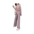 Conjunto De Moletom Feminino De Outono Inverno Com Suéter De Gola Alta E Calças De Jogging De Perna Conjunto De Moletom Feminino De Outono Inverno Com Suéter De Gola Alta E Calças De Jogging De Perna