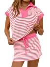 Conjunto de moletom feminino listrado Fisoew de 2 peças