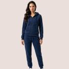 Conjunto de Moletom Feminino Premium Com Capuz Peluciado Para Inverno