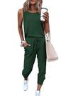 Conjunto de Moletom Feminino PRETTYGARDEN Regata Verde Escuro XXL