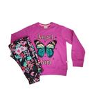 Conjunto de Moletom Infantil Borboleta Rosa