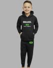 Conjunto De Moletom Infantil Brasil Blusa Capuz E Calça
