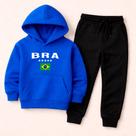 Conjunto de Moletom Infantil Brasil Seleção Brasileira Copa do Mundo Amarelo Premium Unissex Conjunto de Moletom Infantil Brasil Seleção Brasileira Copa do Mundo Amarelo Premium Unissex