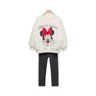Conjunto De Moletom Infantil Com Estampa De Desenho Animado, Manga Comprida, Minnie Mouse, Roupa
