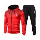 Conjunto De Moletom Masculino Com Capuz E Zíper, Roupa Esportiva De Duas Peças Para Corrida, Conjunto De Moletom Masculino Com Capuz E Zíper, Roupa Esportiva De Duas Peças Para Corrida,