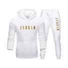 Conjunto De Moletom Masculino Com Capuz Em Mistura De Lã Para a Primavera, Casual, Com Calças De