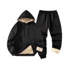 Conjunto De Moletom Masculino De Inverno Com Capuz E Calça Jogger, Quente E Acolchoado, Casual