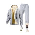 Conjunto De Moletom Masculino De Inverno Grosso E Quente Com Capuz E Calça Esportiva De Duas Peças