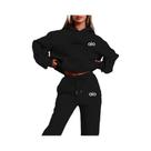 Conjunto De Moletom Monocromático Com Capuz Para Mulheres, Alta Qualidade, Casual, Conjunto De