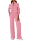Conjunto de Moletom PRETTYGARDEN 2 Peças Blusão e Calça Rosa XXL