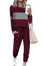 Conjunto de Moletom PRETTYGARDEN 2 Peças Vinho Manga Longa P