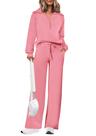 Conjunto de Moletom PRETTYGARDEN 2025 com Zíper 1/2 e Calça Palazzo M