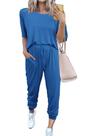 Conjunto de Moletom PRETTYGARDEN 2025 Dois Peças Lounge Azul XXL