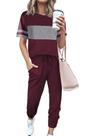 Conjunto de Moletom PRETTYGARDEN 2025 Feminino Dois Peças Lounge Vinho Vermelho G